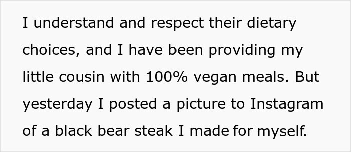 Vegan Mom Is Livid After Learning A Family Member Who Watched Her Kid For Free Had A Steak For Dinner For Themselves
