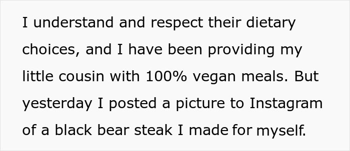 Vegan Mom Is Livid After Learning A Family Member Who Watched Her Kid For Free Had A Steak For Dinner For Themselves Vegan Mom Is Livid After Learning A Family Member Who Watched Her Kid For Free Had A Steak For Dinner For Themselves