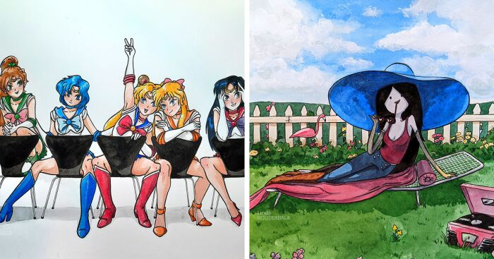 I Recreate Album Covers With Pop Culture Characters (11 Pics)