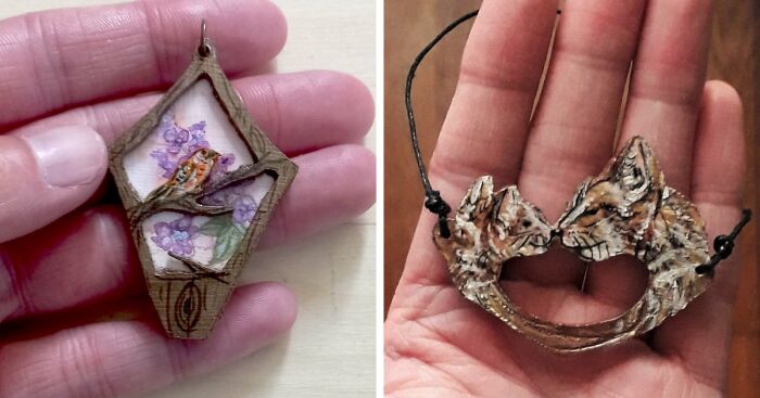 I Made Nature Inspired Wood Pendants