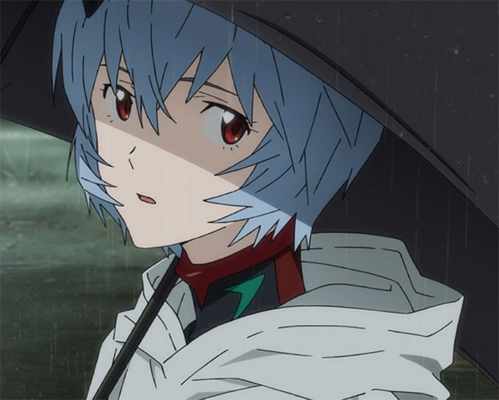 Rei Ayanami wearing white outfit