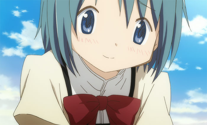 Anime character with blue hair and a red bow, representing popular female anime characters.