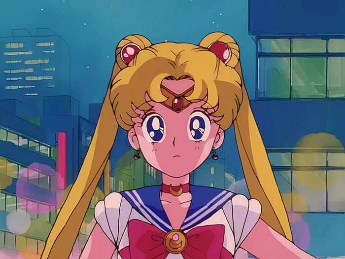 Sailor Moon wearing school uniform