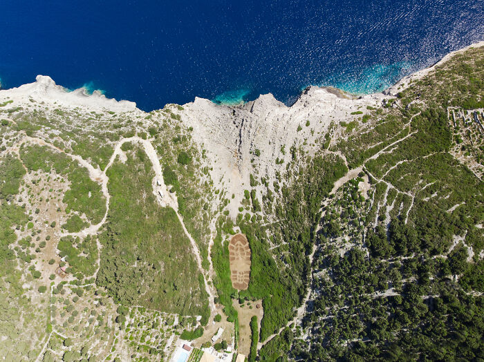 A Giant Human Footprint Appeared On Greek Island (4 Pics)