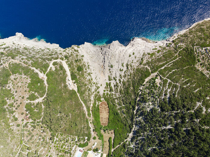 A Giant Human Footprint Appeared On Greek Island (4 Pics) A Giant Human Footprint Appeared On Greek Island (4 Pics)