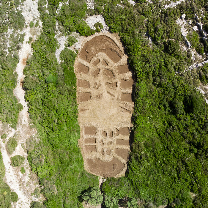 A Giant Human Footprint Appeared On Greek Island (4 Pics)