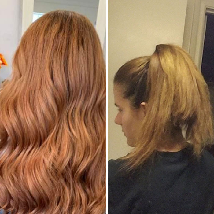 The First Picture Was Taken By My Hairstylist To Showcase My New Haircut And Color