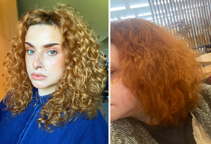 The Usual Hairdresser Disaster. My Usual Curl Pattern vs. After Styling By The Hairdresser After A Cut