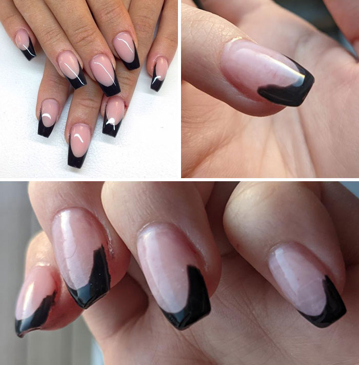 Got My Nails Done For The First Time In Years. The Salon Did Me Dirty. Inspo Pic On The Top Left. I Can't Stop Laughing