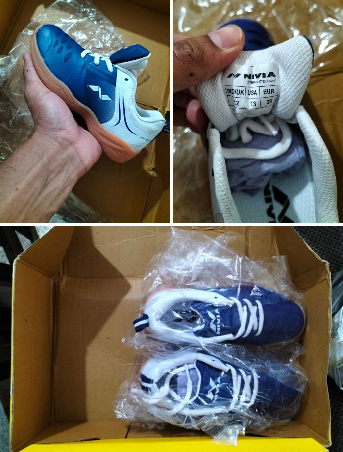 Received These Size 12 Badminton Shoes From Amazon. They Look Like A 7 And Fit In My Palm