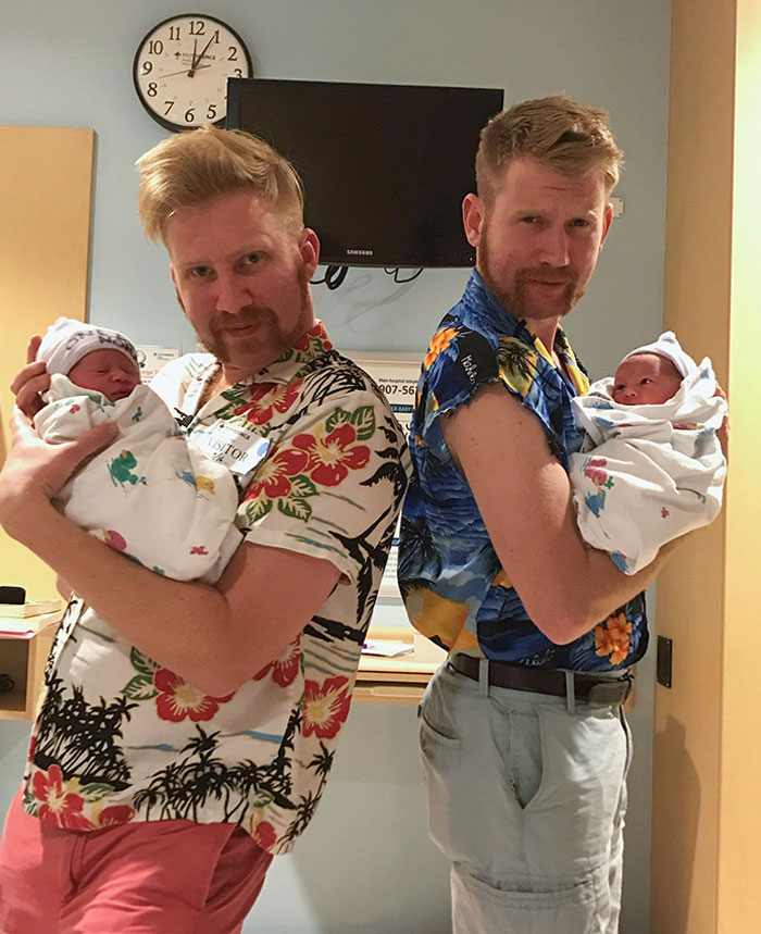 My Brother And I Became Uncles This Week To Twins. First Impressions Are Important, So Naturally, We Shaved And Dressed To Impress