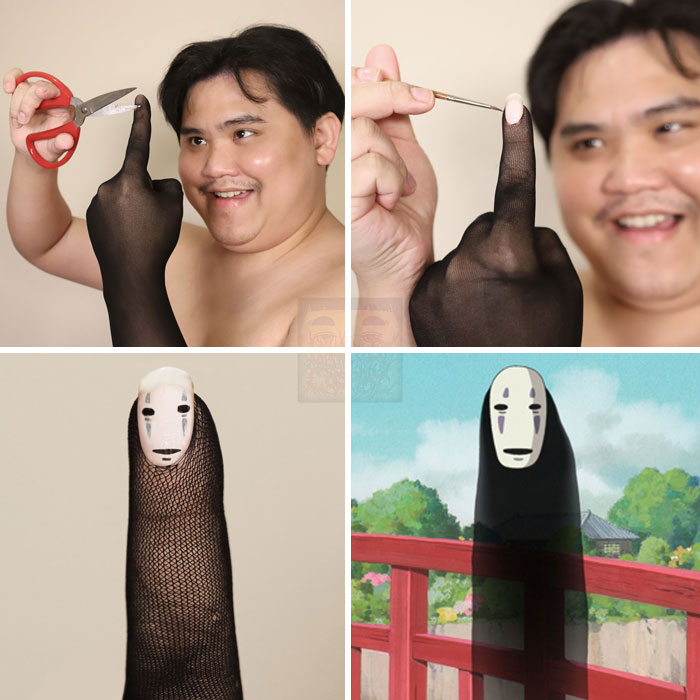 Man cosplay No Face anime character