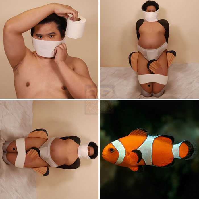 Man cosplay Nemo fish