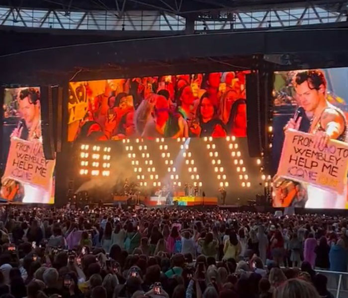 Harry Styles Helps Wembley Stadium Fan Go On Air