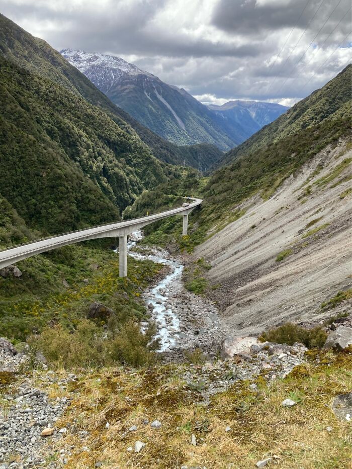 Arthur’s Pass Nz, On The Way To Hokitika Nz For A Birthday Holiday With Dad And My Sister.