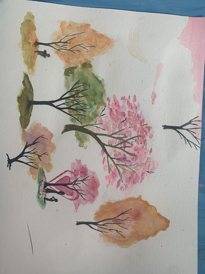 I Just Tested Positive For Covid So My Family Is Quarantining Me In My Room. I’ve Been Doodling Trees In Watercolor