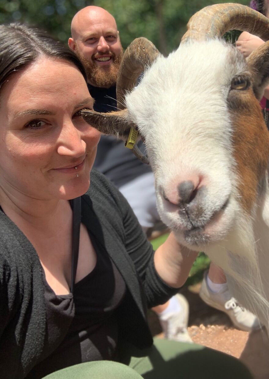 The Most Beautiful Gentle And Smiley Goat I Ever Met.