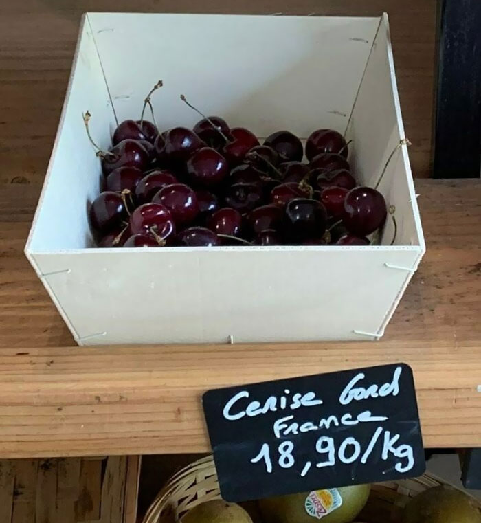 Seen In A Grocery Store In Bordeaux. We Will End Up Buying The Cherries Individually