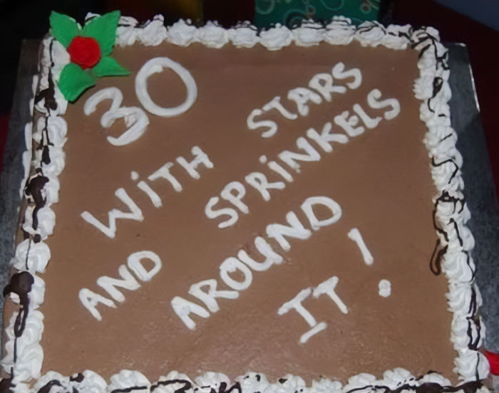 30 With Stars And Sprinkels Around It!