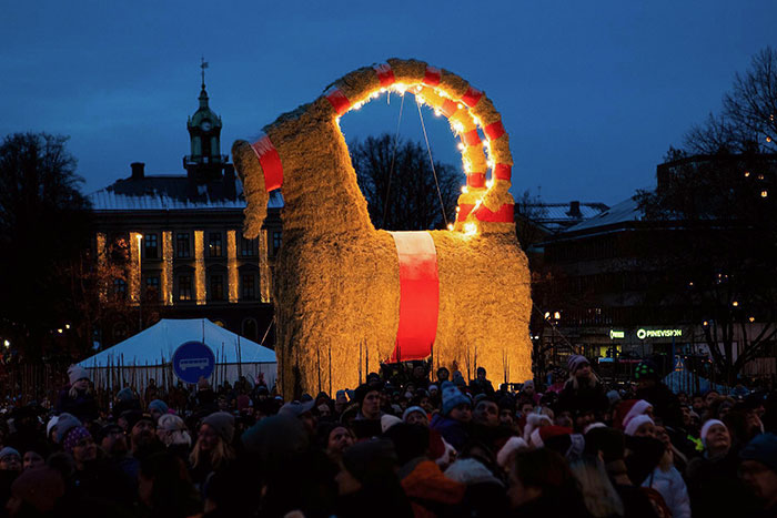 In Sweden There Is A Huge Straw Goat Known As Gävlebocken (The Gävle Goat) Which Gets Burned Down Or Destroyed By People Almost Every Year