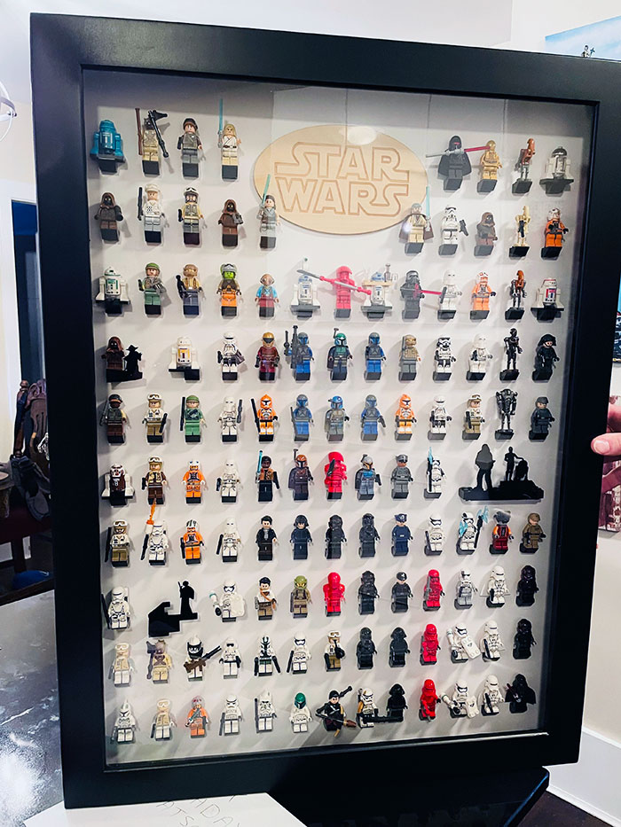 My Friend Custom Made This Awesome Display Case For Her Husband's Star Wars LEGO Figure Collection On His Birthday