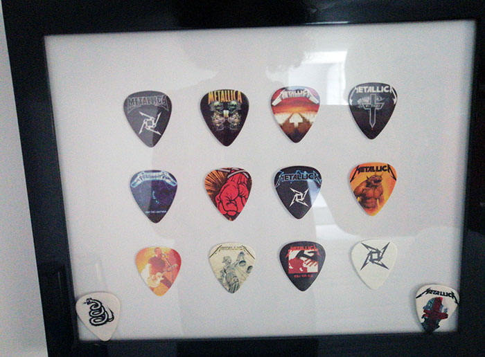 My Dad's Metallica Plectrum Collection That He Gave To Me