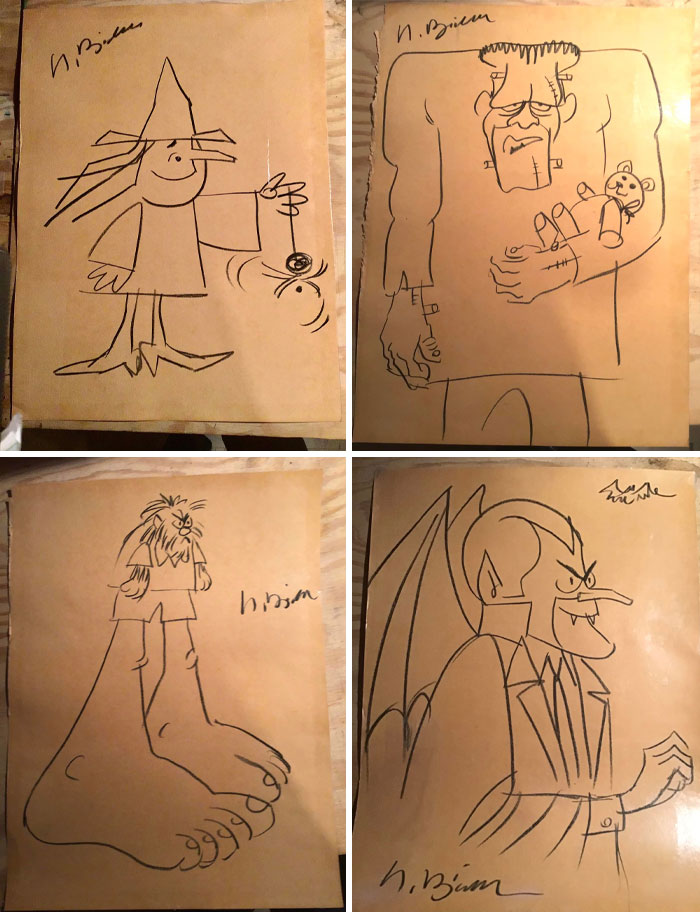 I Recently Found 4 Sketches By Norman Bridwell Author Of Clifford The Big Red Dog