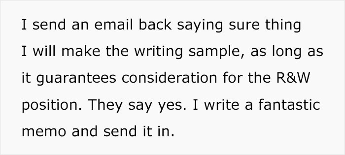 Lawyer Is Asked To Hand In ‘A Free Writing Sample’ As Part Of His Job Interview, Makes The Firm Regret It Later Lawyer Is Asked To Hand In ‘A Free Writing Sample’ As Part Of His Job Interview, Makes The Firm Regret It Later
