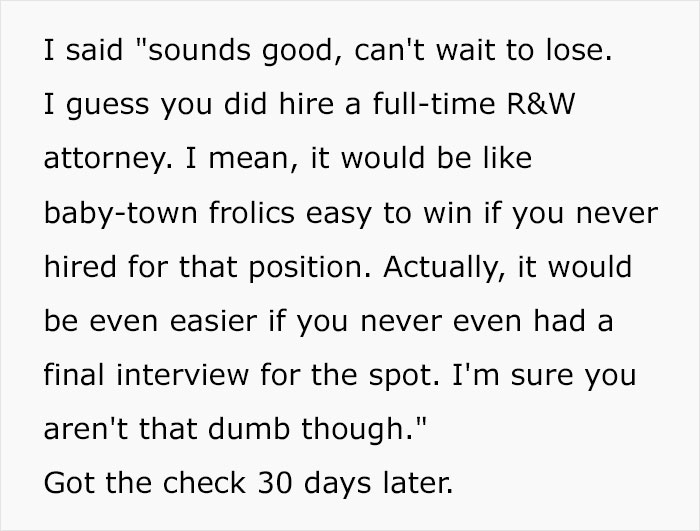 Lawyer Is Asked To Hand In ‘A Free Writing Sample’ As Part Of His Job Interview, Makes The Firm Regret It Later Lawyer Is Asked To Hand In ‘A Free Writing Sample’ As Part Of His Job Interview, Makes The Firm Regret It Later