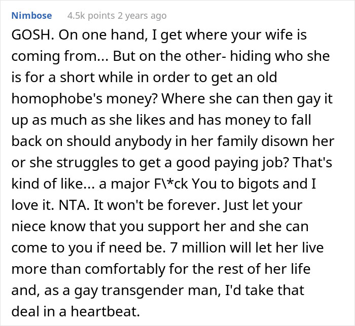 Teen Would Lose $7M If She Came Out As Gay, Uncle Asks If He Was A Jerk To Tell Her To Stay In The Closet Teen Would Lose $7M If She Came Out As Gay, Uncle Asks If He Was A Jerk To Tell Her To Stay In The Closet