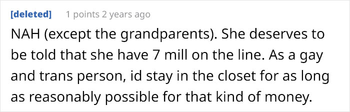 Teen Would Lose $7M If She Came Out As Gay, Uncle Asks If He Was A Jerk To Tell Her To Stay In The Closet Teen Would Lose $7M If She Came Out As Gay, Uncle Asks If He Was A Jerk To Tell Her To Stay In The Closet