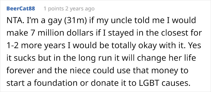 Teen Would Lose $7M If She Came Out As Gay, Uncle Asks If He Was A Jerk To Tell Her To Stay In The Closet Teen Would Lose $7M If She Came Out As Gay, Uncle Asks If He Was A Jerk To Tell Her To Stay In The Closet