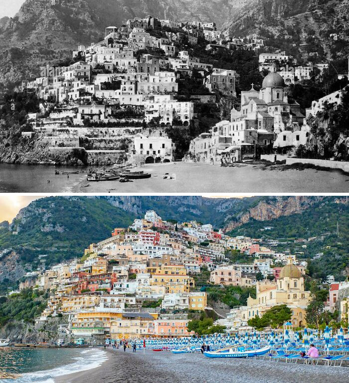 Positano, Italy A Century Apart (1920/2022)