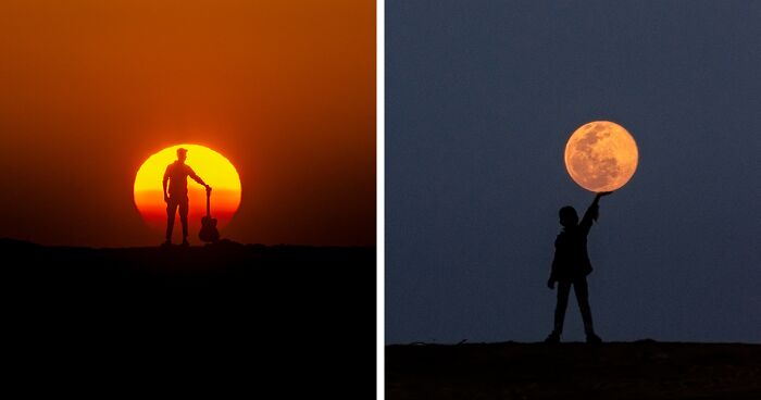 I Found My Niche Doing Sunset And Moon Silhouette Photos, Here Are 27 Of The Best (New Pics)