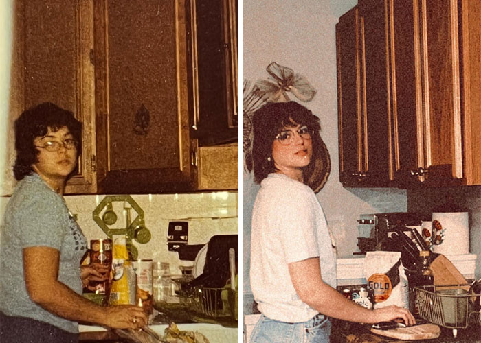 Woman Surprised Her Father On Father's Day By Recreating 5 Photos Of His Early Life And People On The Internet Loved It