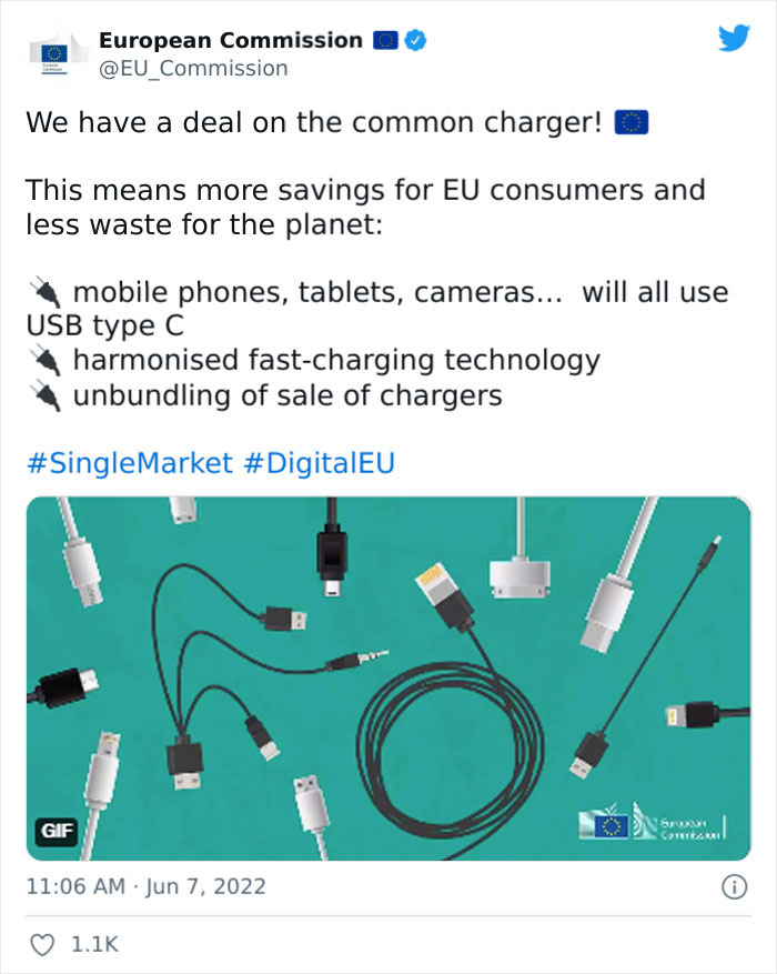USB-C To Become Mandatory Charger In EU By 2024, With Rules Applying To All Companies, Including Apple USB-C To Become Mandatory Charger In EU By 2024, With Rules Applying To All Companies, Including Apple