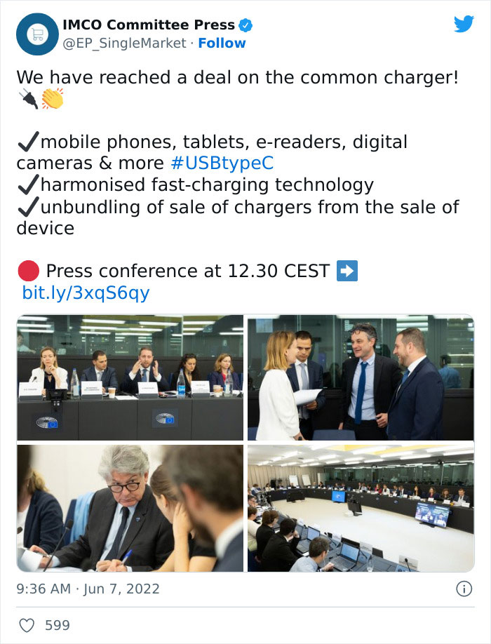 USB-C To Become Mandatory Charger In EU By 2024, With Rules Applying To All Companies, Including Apple USB-C To Become Mandatory Charger In EU By 2024, With Rules Applying To All Companies, Including Apple