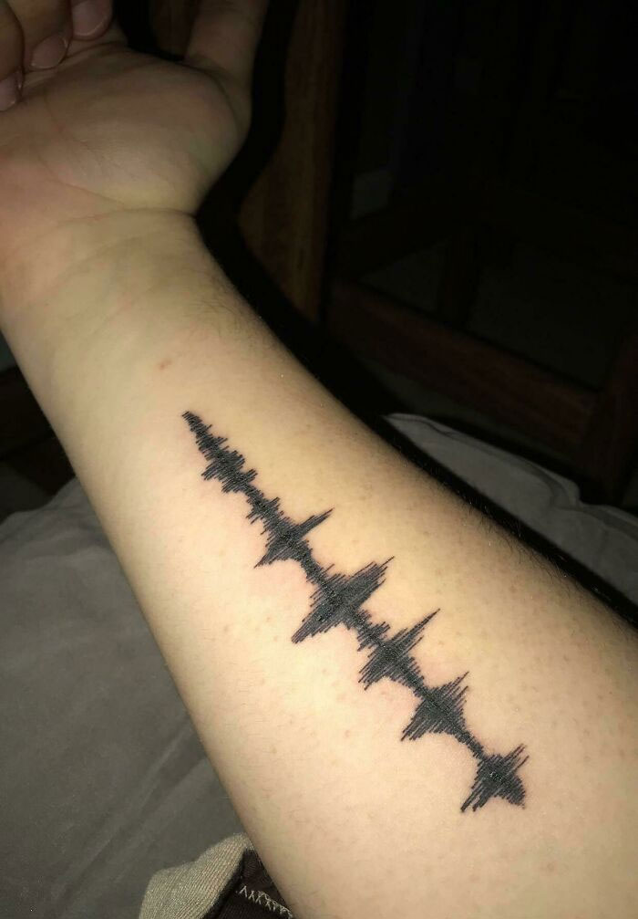 For My 18th Birthday I Got A Tattoo Of My Dad's Laugh On My Arm, He Passed 3 Years Ago. I Have His Smile And Joy Wherever I Go Now