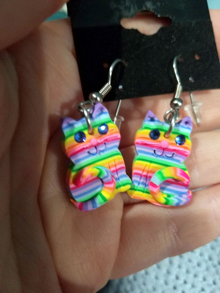 My Formerly Homophobic Dad Bought These At A Fair For Me Today Because - "It Has Two Things You Love. Cats And Rainbows For LGBT." Love him