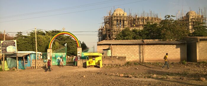 Ethiopia Has Many Churches And Temples. Here Is One Under Construction. Note The Bamboo Scaffolding.