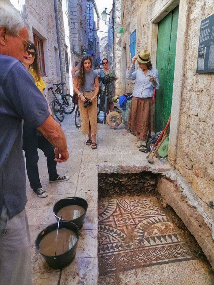 Roman Mosaic Discovered Last Year In Old Town Of Hvar, Croatia