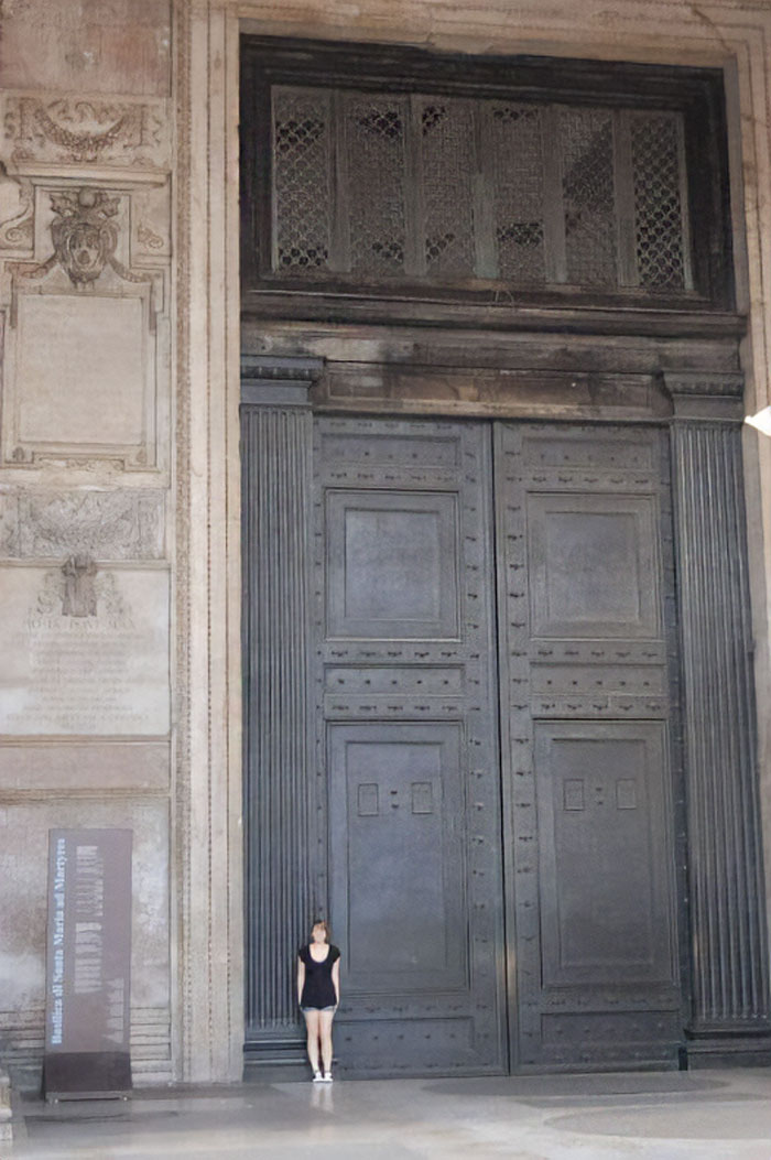 The Oldest Door Is Still In Use In Rome. Cast In Bronze For Emperor Hadrian' Rebuilding, They Date From About 115 Ad