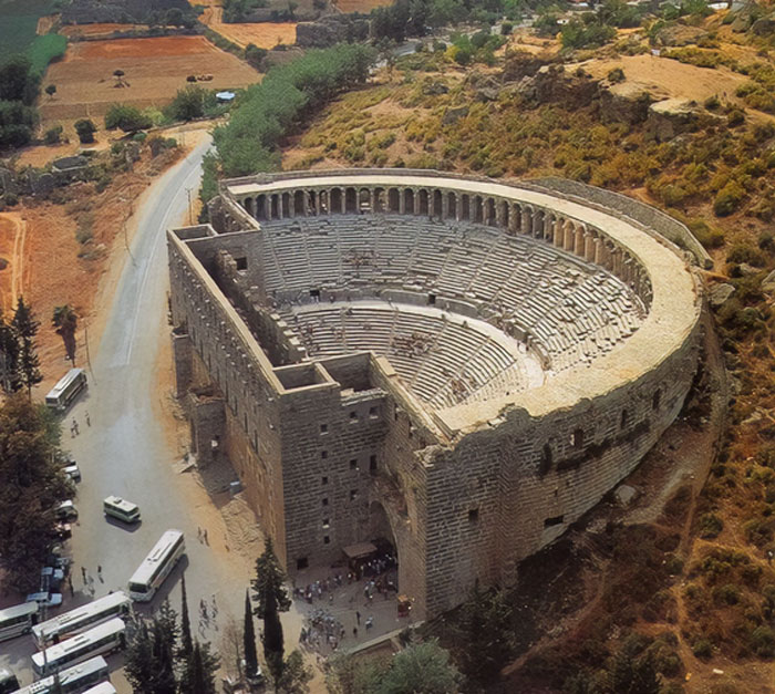 The Aspendos Theater Is The Best Preserved Roman Theater, Even The Best Preserved Ancient Theater In The Whole World. The Theater Of Aspendos, Built On Two Hills, Leans On The Eastern Slope Of The Small Hill