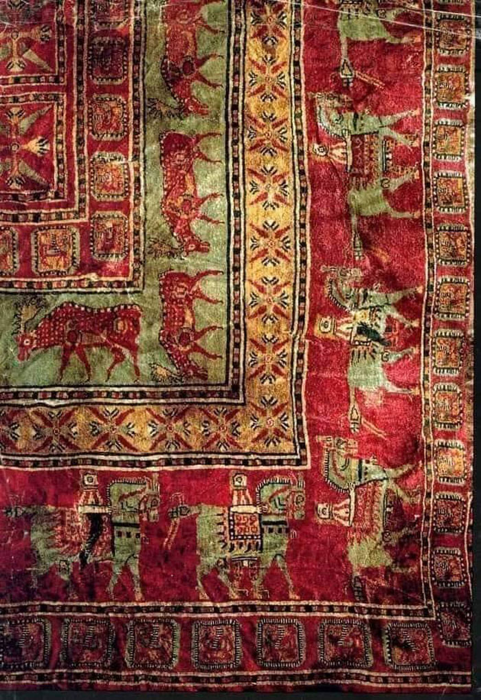 World's Oldest Intact Carpet Ever Found, Woven Somewhere 2500 Years Ago And Found Frozen In A Kurgan In Altai Mountains In Central Asia