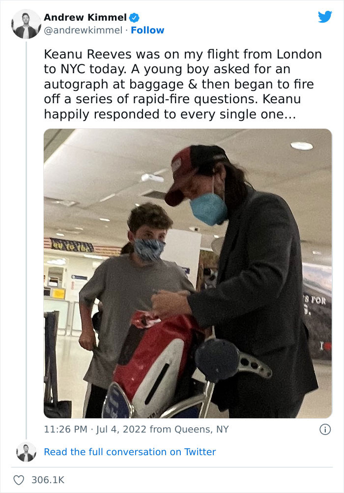 Twitter User Shares A Wholesome Conversation He Overheard At The Airport Between Keanu Reeves And A Fan, Tweet Goes Viral With Over 300k Likes