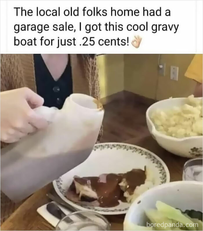That’s A New Way To Serve Gravy!!