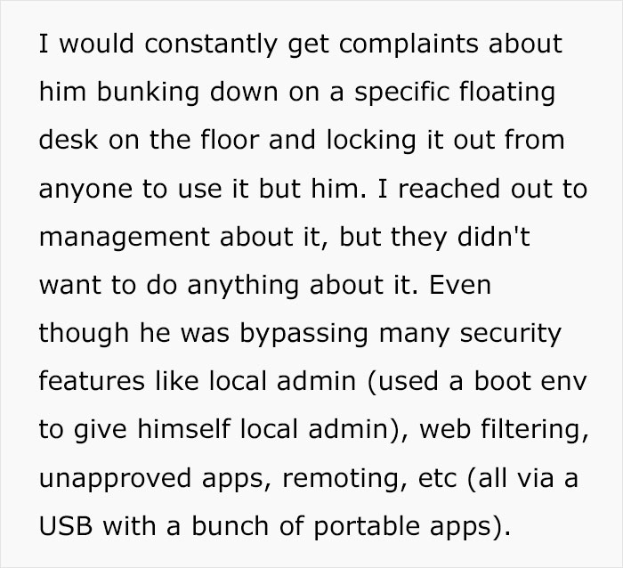 Management Brushes Off This Guy’s Concerns About A Certain Employee, So He Places Every Possible Restriction On His Computer Management Brushes Off This Guy’s Concerns About A Certain Employee, So He Places Every Possible Restriction On His Computer
