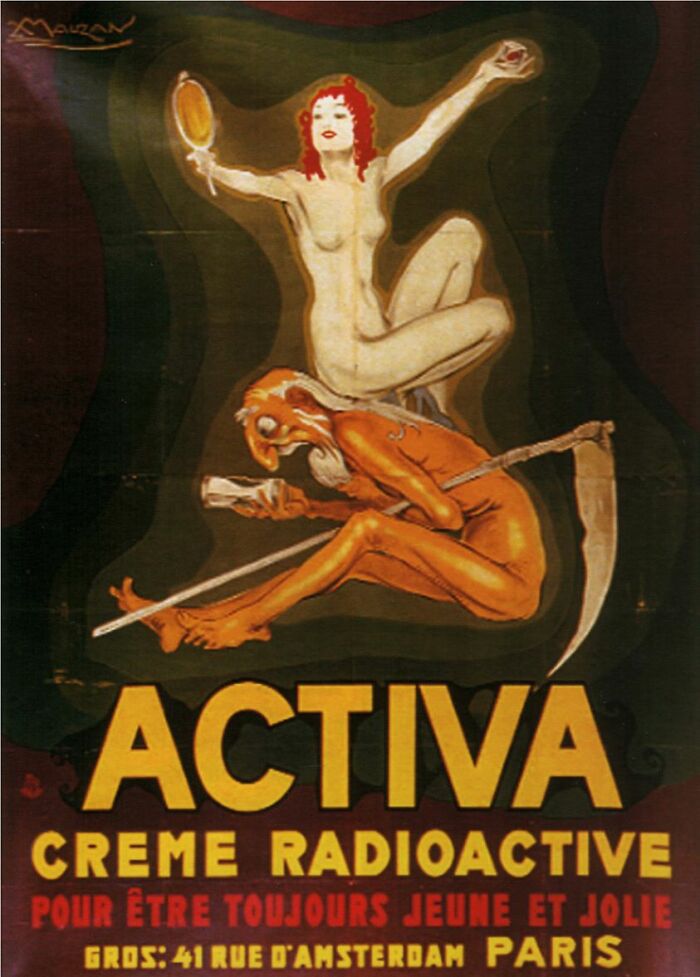 Forever Young - Activa Creme Radioactive - Toujours Jeune Art Deco Ad By Mauzan Achille, Paris 1921