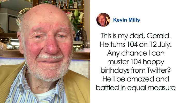68K People Send ‘Happy Birthday’ Messages To Man Turning 104 After His Son Decided It’d Be A “Fun And Different” Gift