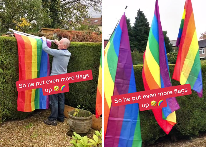 The Internet Cannot Get Enough Of This Dad Who Filled Yard With Pride Flags To Annoy Homophobic Neighbor The Internet Cannot Get Enough Of This Dad Who Filled Yard With Pride Flags To Annoy Homophobic Neighbor